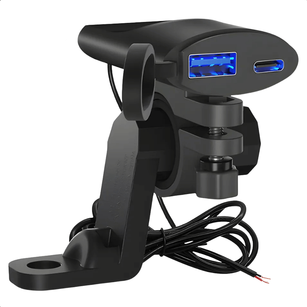Carregador Celular Moto Usb Tipo C 12v Prova D'água Aurora Preto