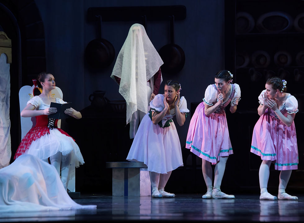 Former dancers Olivia Fohsz and Emily Carey with Marjorie O'Hearne and Lauren Martinez. Photo by John Maloney