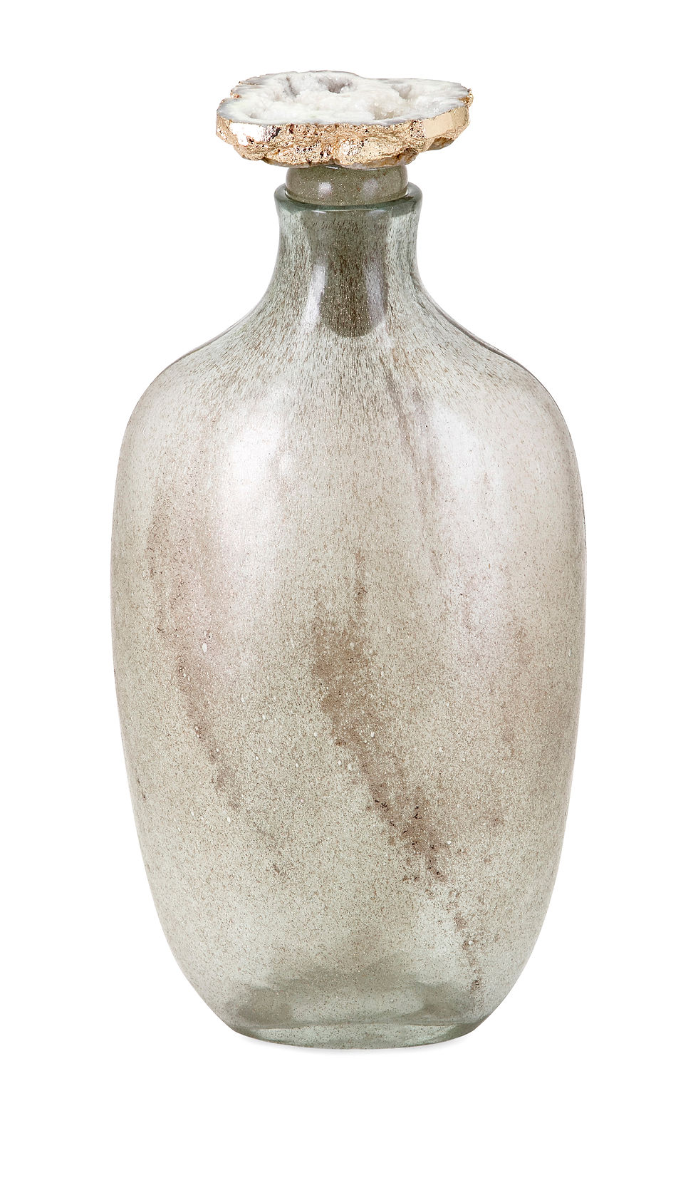 NK Beckett Large Glass and Agate Stopper Vase