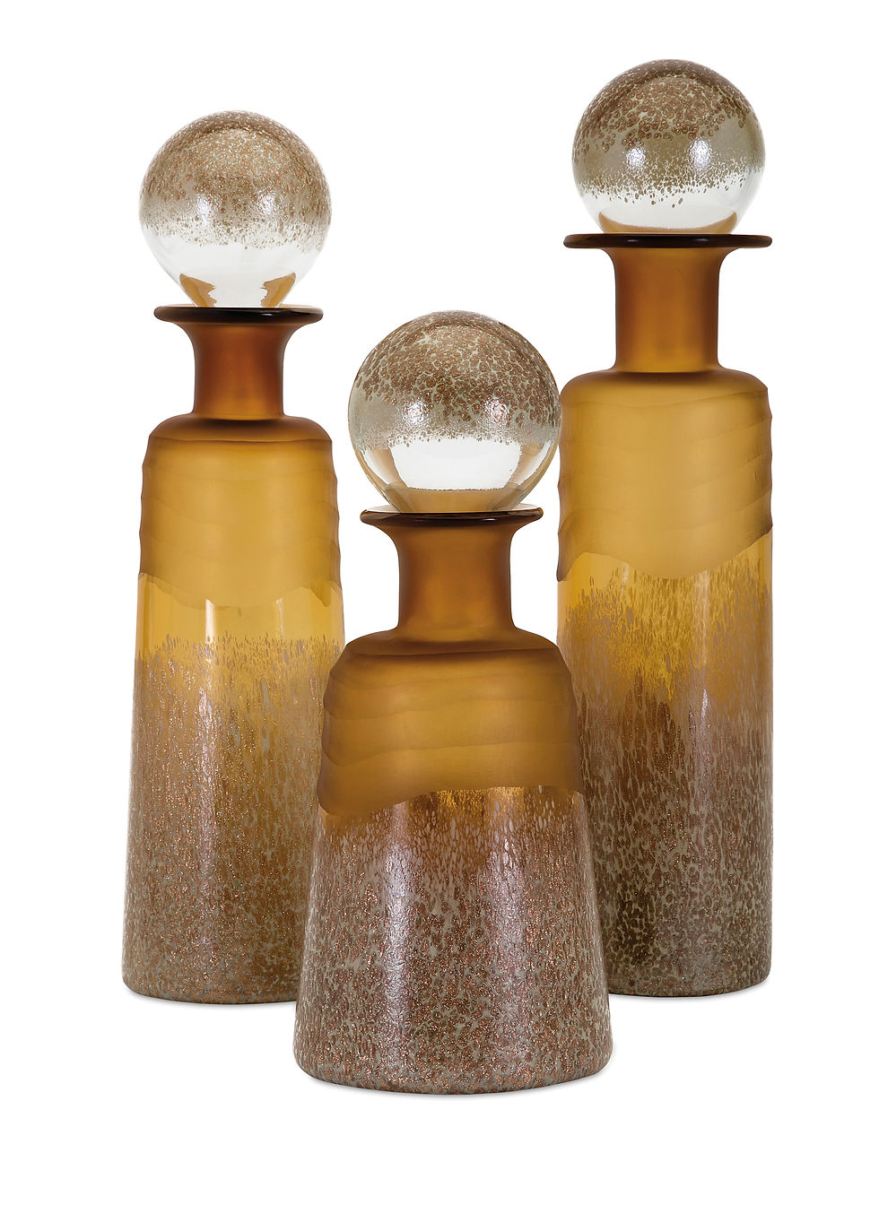 NK Manchester Glass Decanters - Set of 3