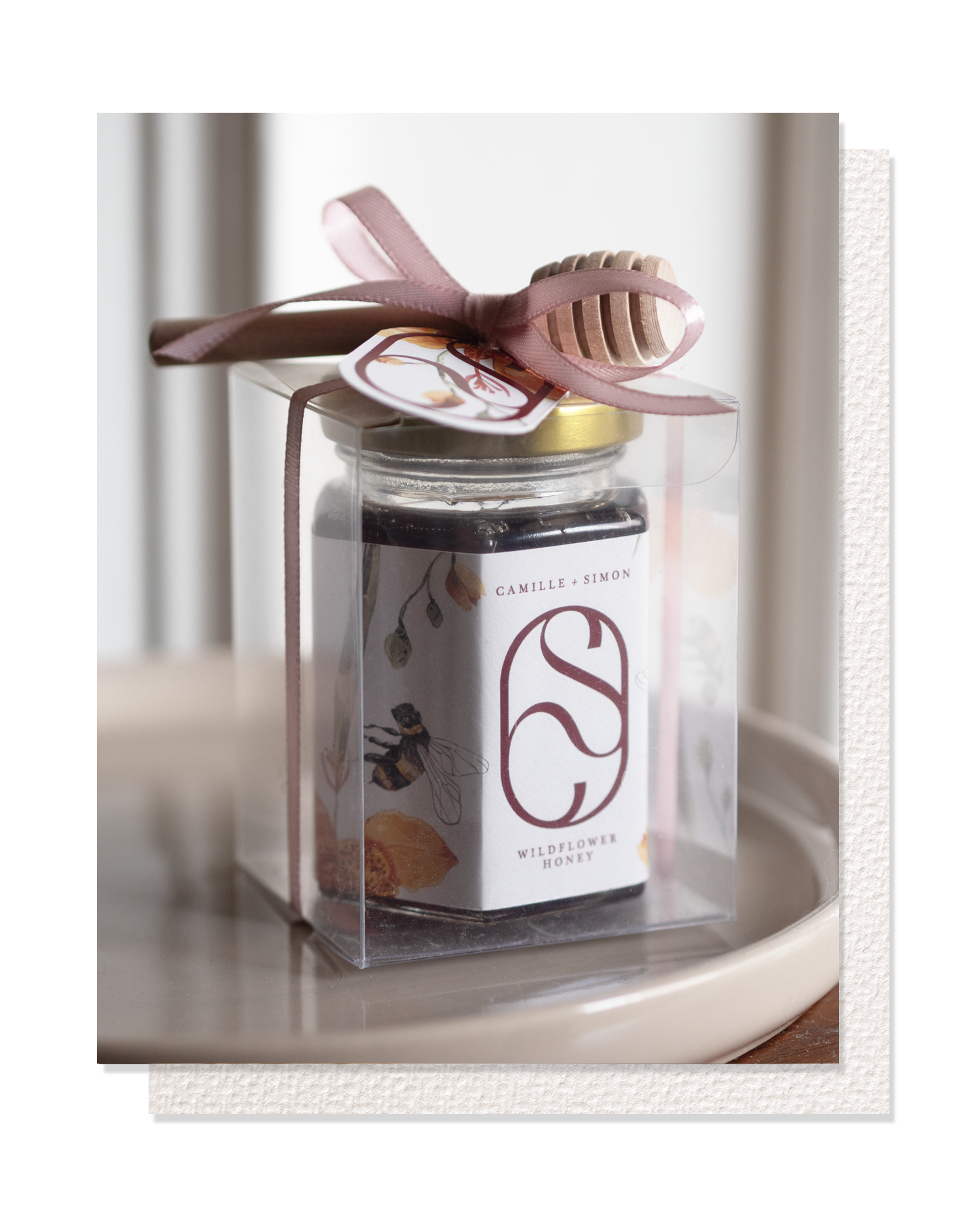 Honey Giftbox with Wooden Dipper