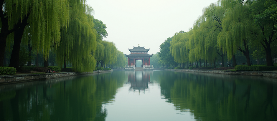 Hoan Kiem Lake reflecting the morning sun