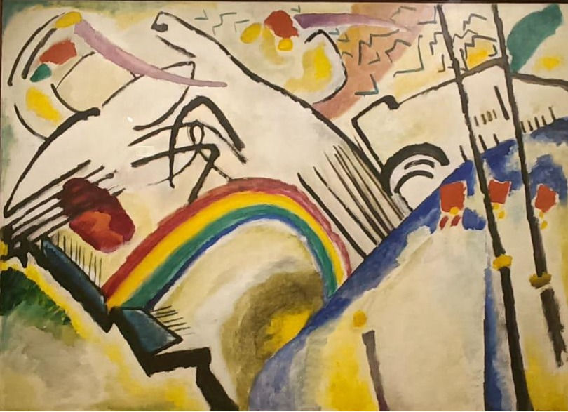 Vasily Kandinsky, Cosacchi, 1910–11, Olio su tela, 94,5 x 130,2 cm, "Peggy Guggenheim a Londra. Nascita di una collezionista"