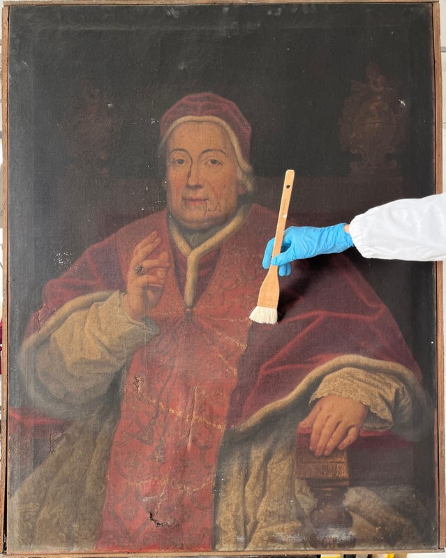 Il restauro della tela raffigurante Papa Clemente XIII conservata a San Felice