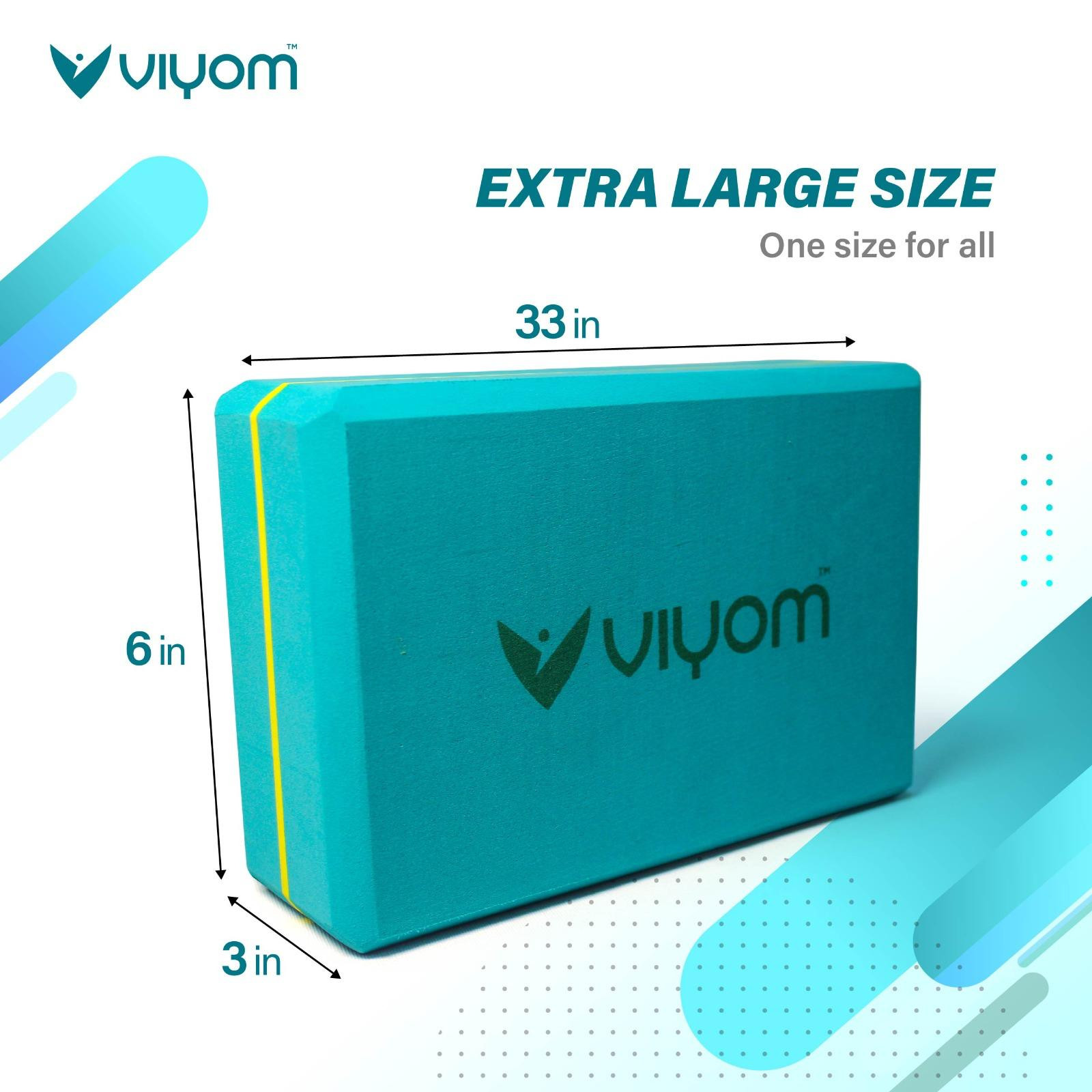 Viyom Yoga Block | Yoga Brick (Set of 2, Extra Large Size), High De