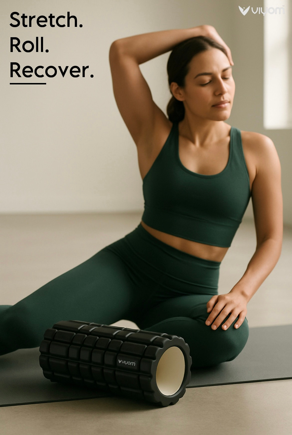 Thumbnail: VIYOM High Density Foam Roller for Exercise, 33cm, Pre and Post Workout Massage