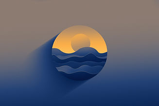 an art of a sea and the sun