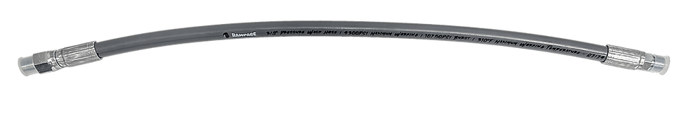 Thumbnail: Rampage smooth gray 3/8 inch single wire 4300 PSI pressure washer whip hose with 3/8 inch MPT crimped ends designed for profe