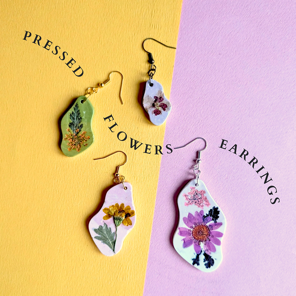 Pressed Flowers Earrings Eco-Resin Craft Workshop