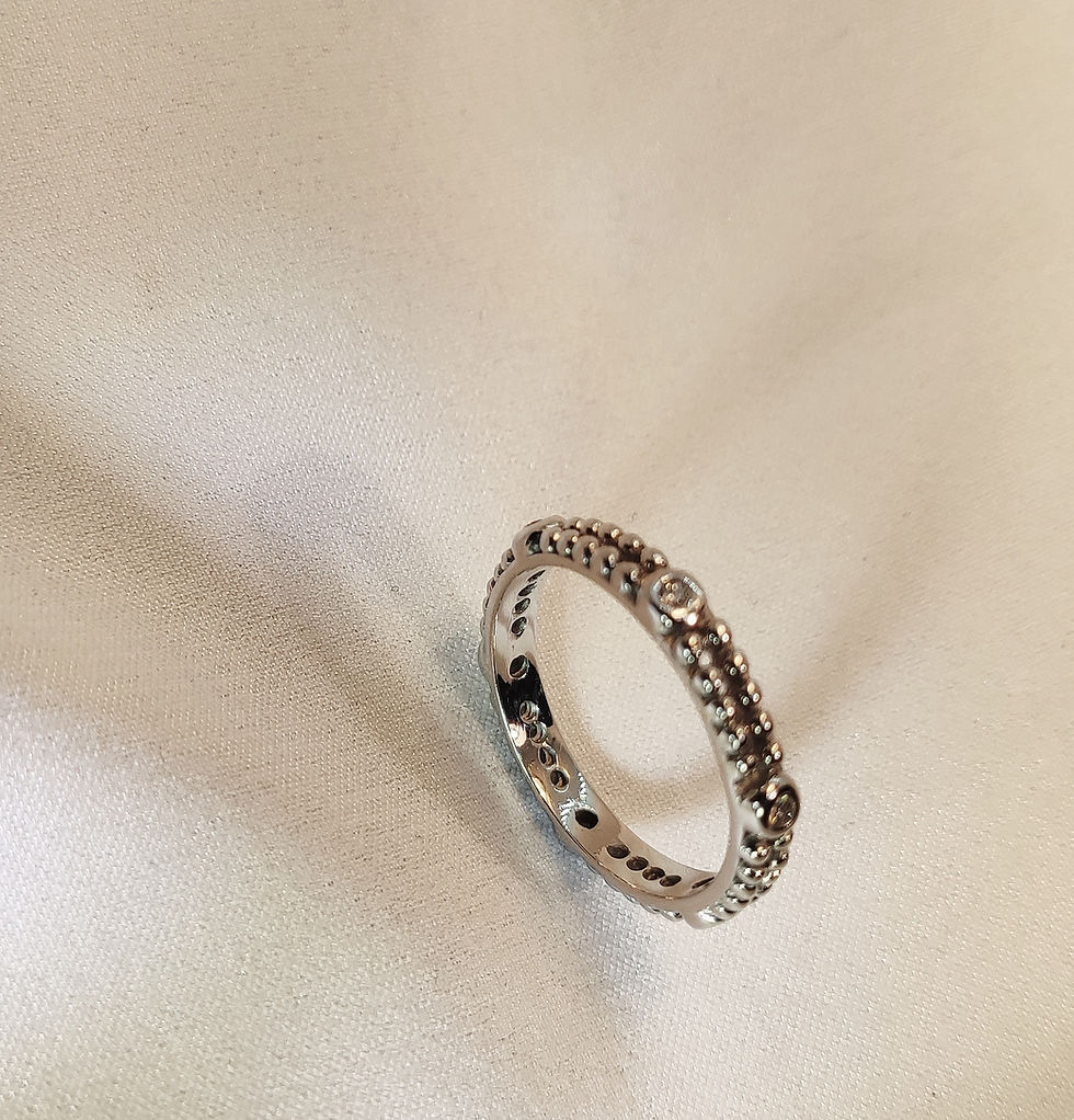 Miniature : Bague billes diamants