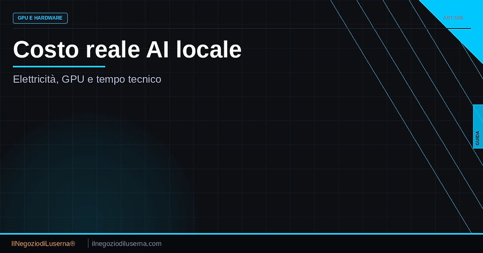 Costo reale AI locale: elettricità, GPU e tempo tecnico