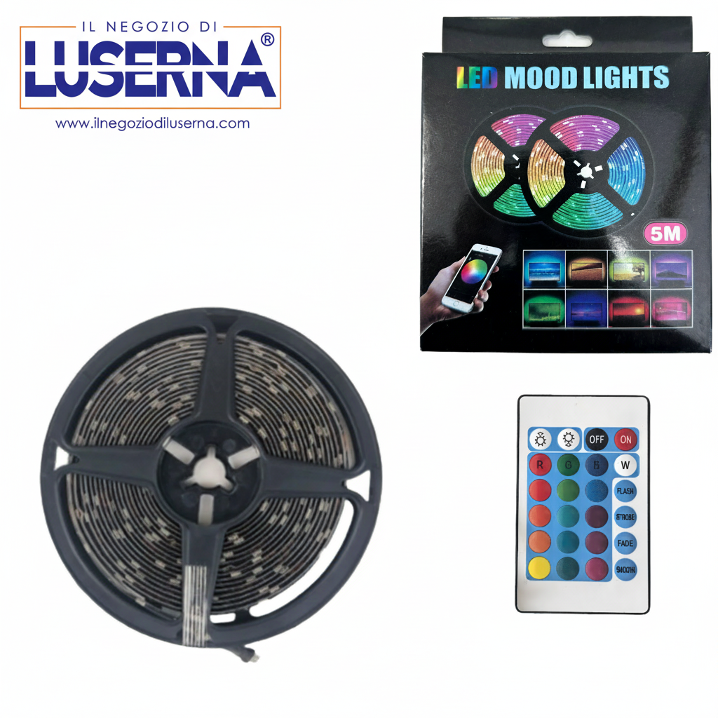 Striscia LED RGB 5050 USB 2m 3m 5m Telecomando Luci Decorative Camera Gaming TV