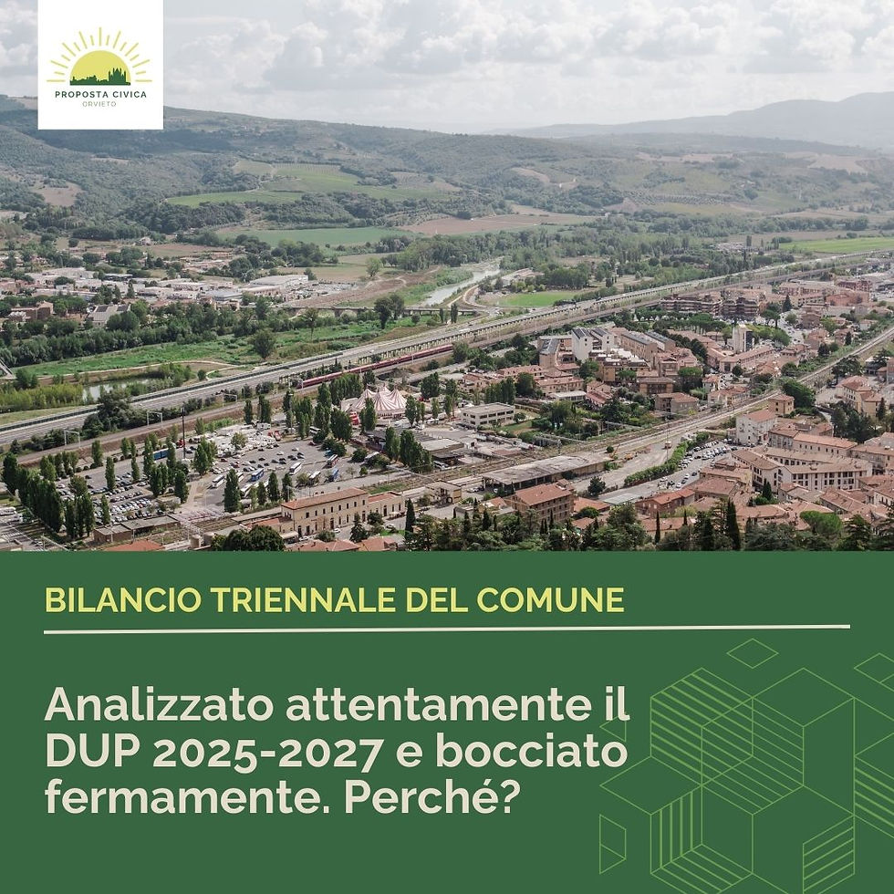 BILANCIO TRIENNALE DEL COMUNE: ANDIAMO DI MALE IN PEGGIO