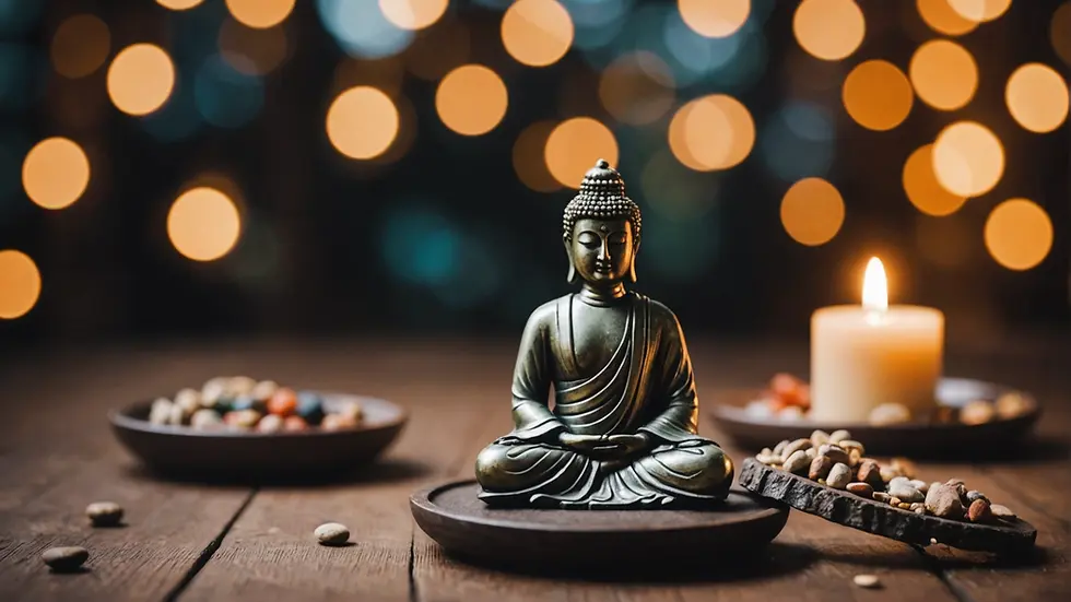 Buddha Embracing Silence with candle