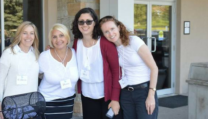 (L-R) BIST BOARD MEMBER COLLEEN WORSLEY, DIANA ROCKBRUNE, BIST COMMUNICATIONS COORDINATOR MERI PERRA AND FORMER PROGRAMS COORDINATOR KAT POWELL AT BIST'S BIRIDES FOR BRAIN INJURY GOLF TOURNAMENT IN 2016