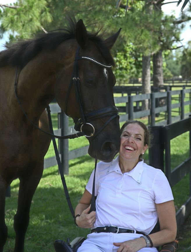 Schloss with her new horse, Leutenant Lobin