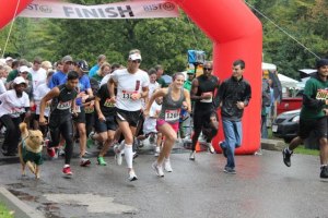 Runners set off at the start of BIST's 5K Run, Walk and Roll. Photo by Ian Bowles.