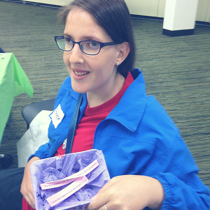 BIST member holds up finished affirmation basket