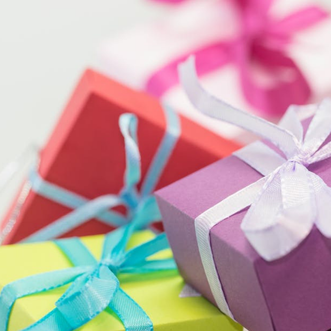 A pile of boxed gifts