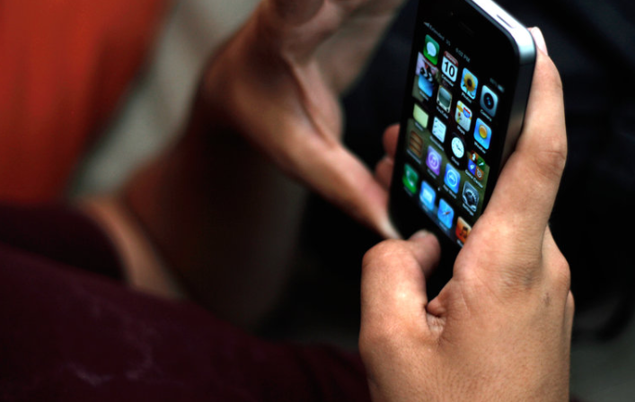 person using smartphone