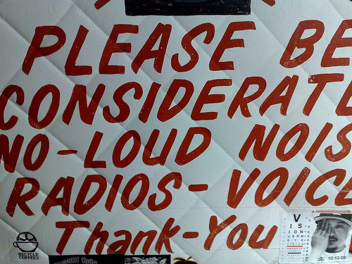 Sign that says 'be considerate'