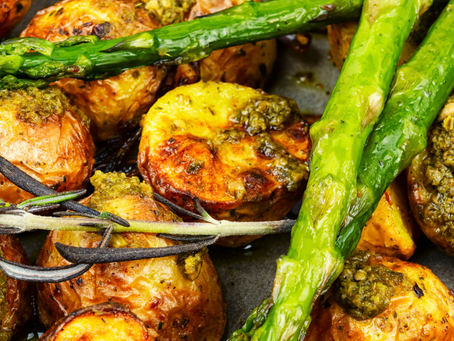 Pesto-Roasted Potatoes and Asparagus Recipe