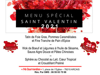 Menu St Valentin 2021