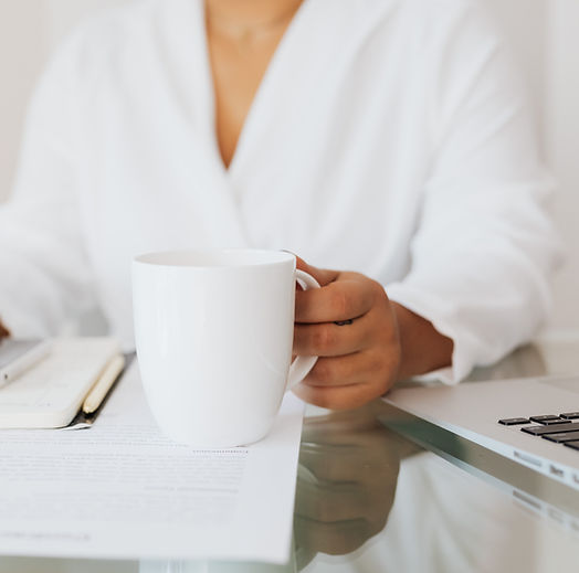working at desk