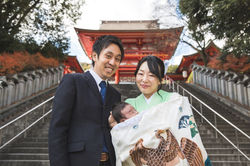 ご自宅と近江神宮でお宮参り撮影