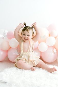 baby cheering during smash and splash session