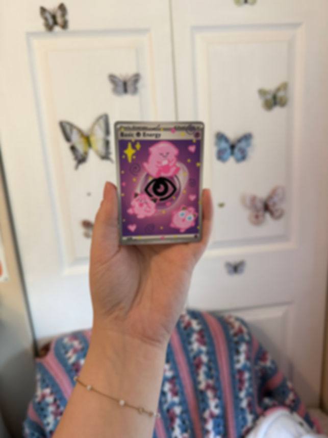 Pink Pokémon Trio Custom Painted Card