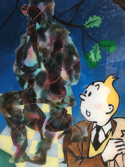 Camouflage triste vie juillet 2021 sous verre acrylique 90x 150 cm