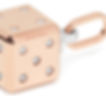 Casinò by BARAKÀ pendant detail, 18-karat gold set with diamonds, in the shape of a gambling die