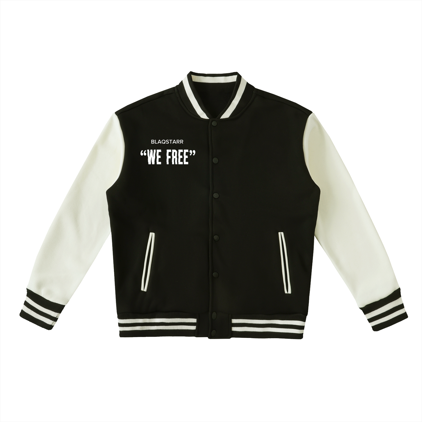 Two-Tone Fleeced Varsity Jacket