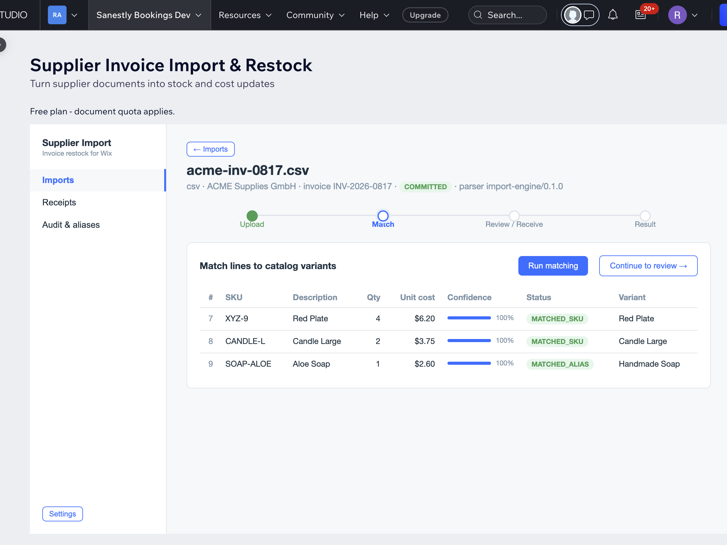 Supplier Invoice & Restock screenshot 1