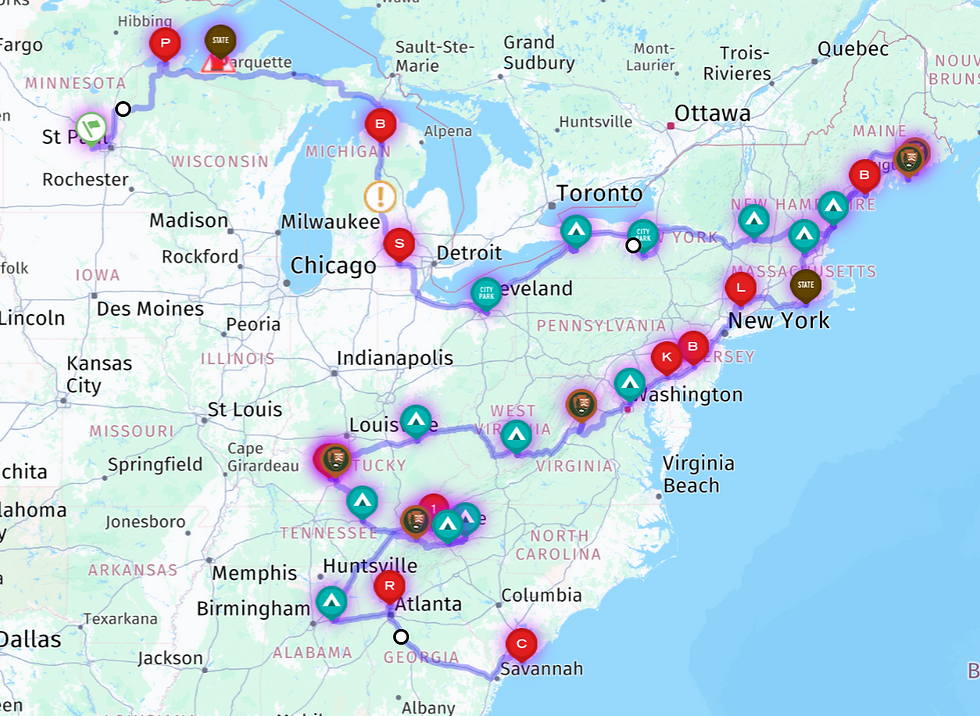 Working our way to Savannah Georgia