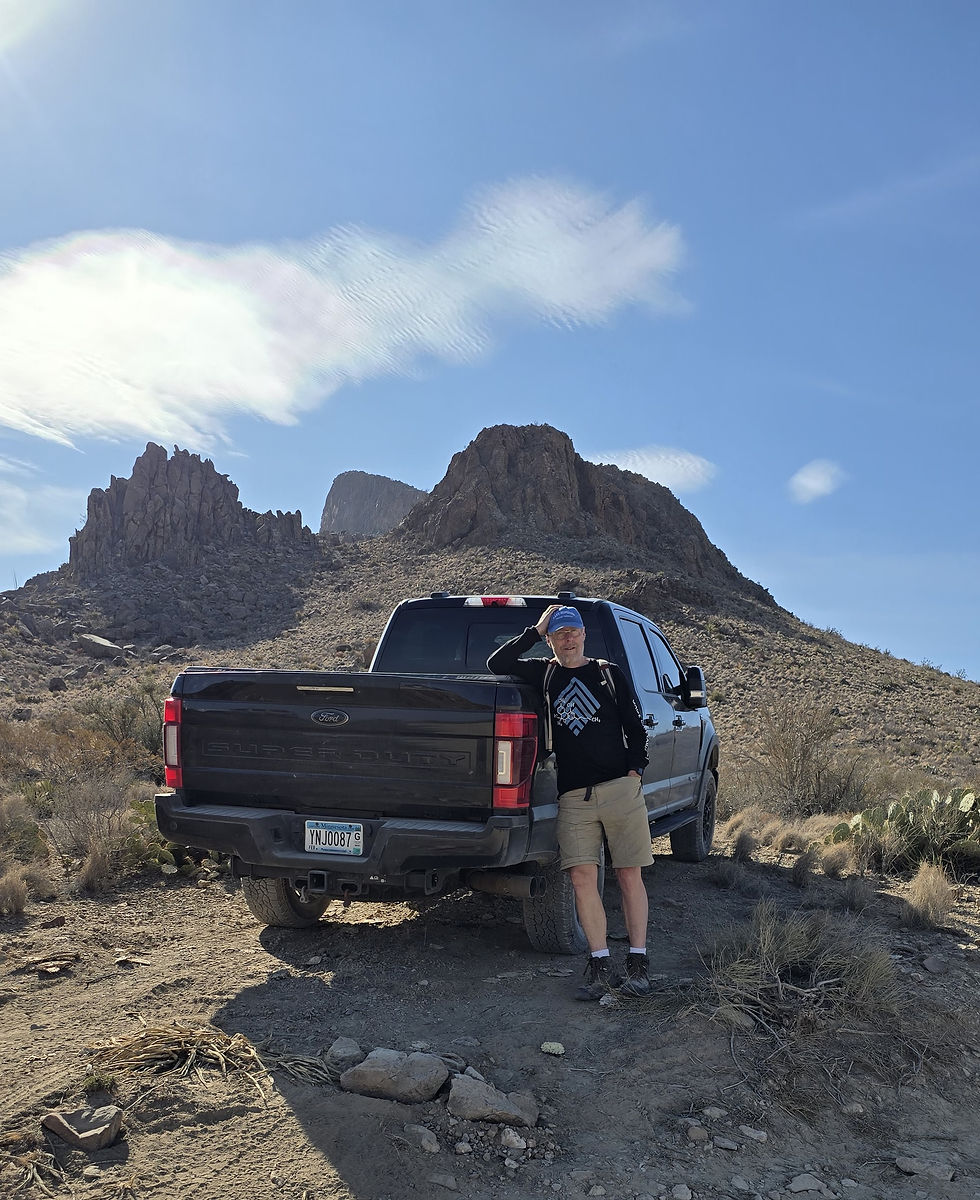 David with the truck at our off-road parking spot.