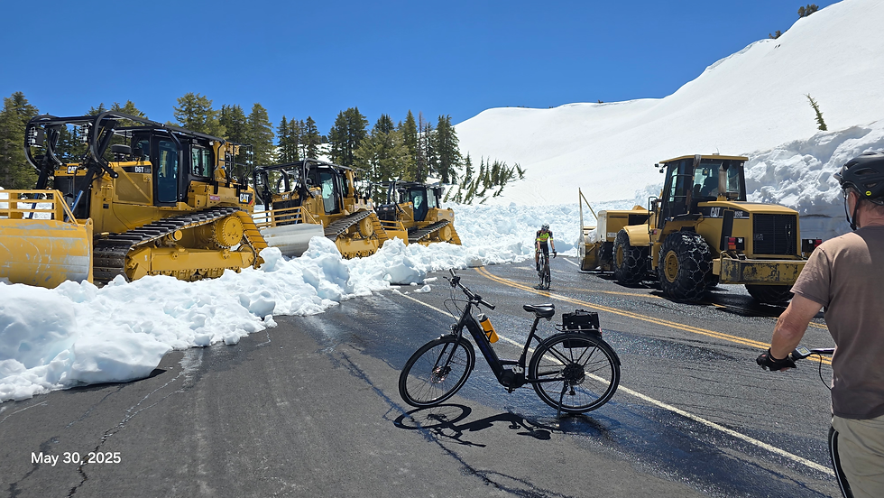 Their snow equipment rivals Minnesota! The end of the plowed portion, the end of the bike route. 