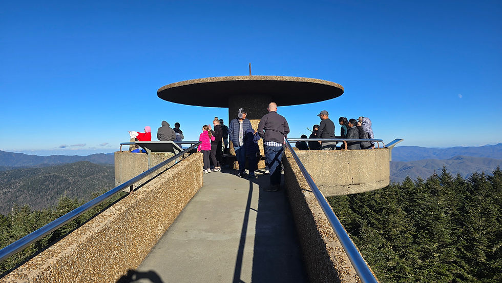 From the top of Clingman's dome, we could see Mount Mitchell, way back in Asheville - 2 hours away by car.