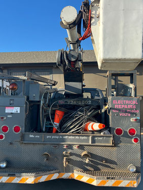 Commercial power line installation electrical transformer renovation in California.