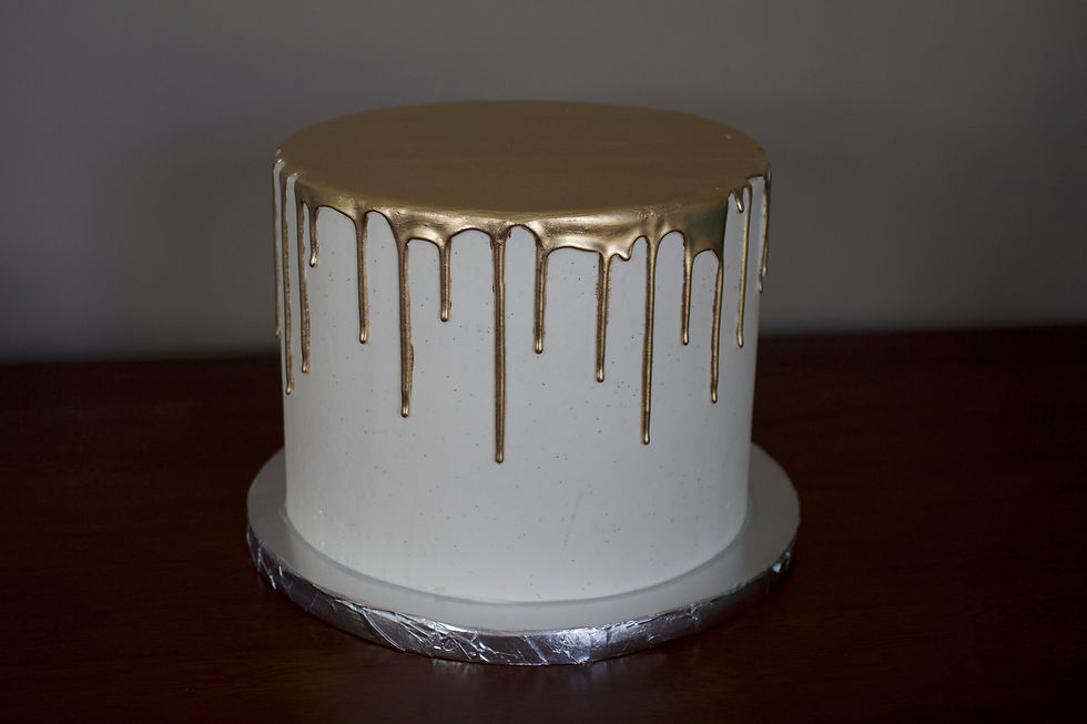 Gold drip cake