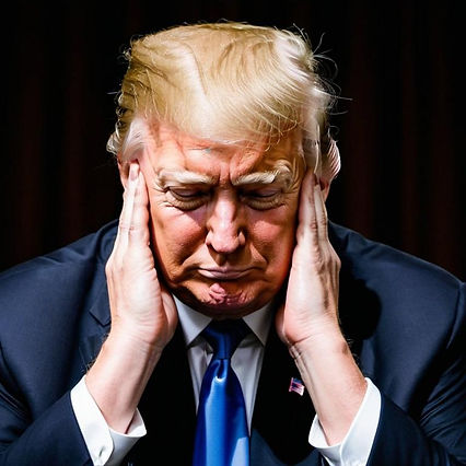 Trump plugs his ears so he can avoid the good Covid advice. OpenArt.ai