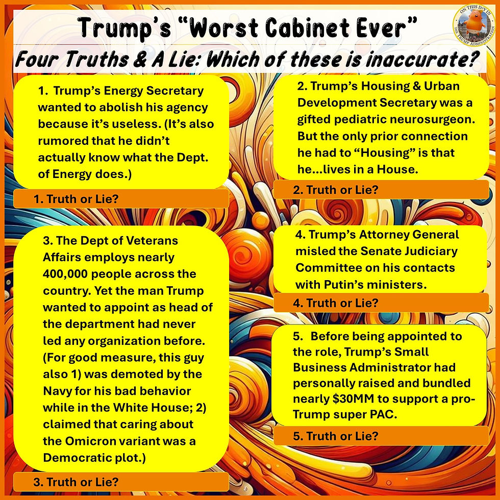 4 Lies & 1 Truth about Trump's Cabinet