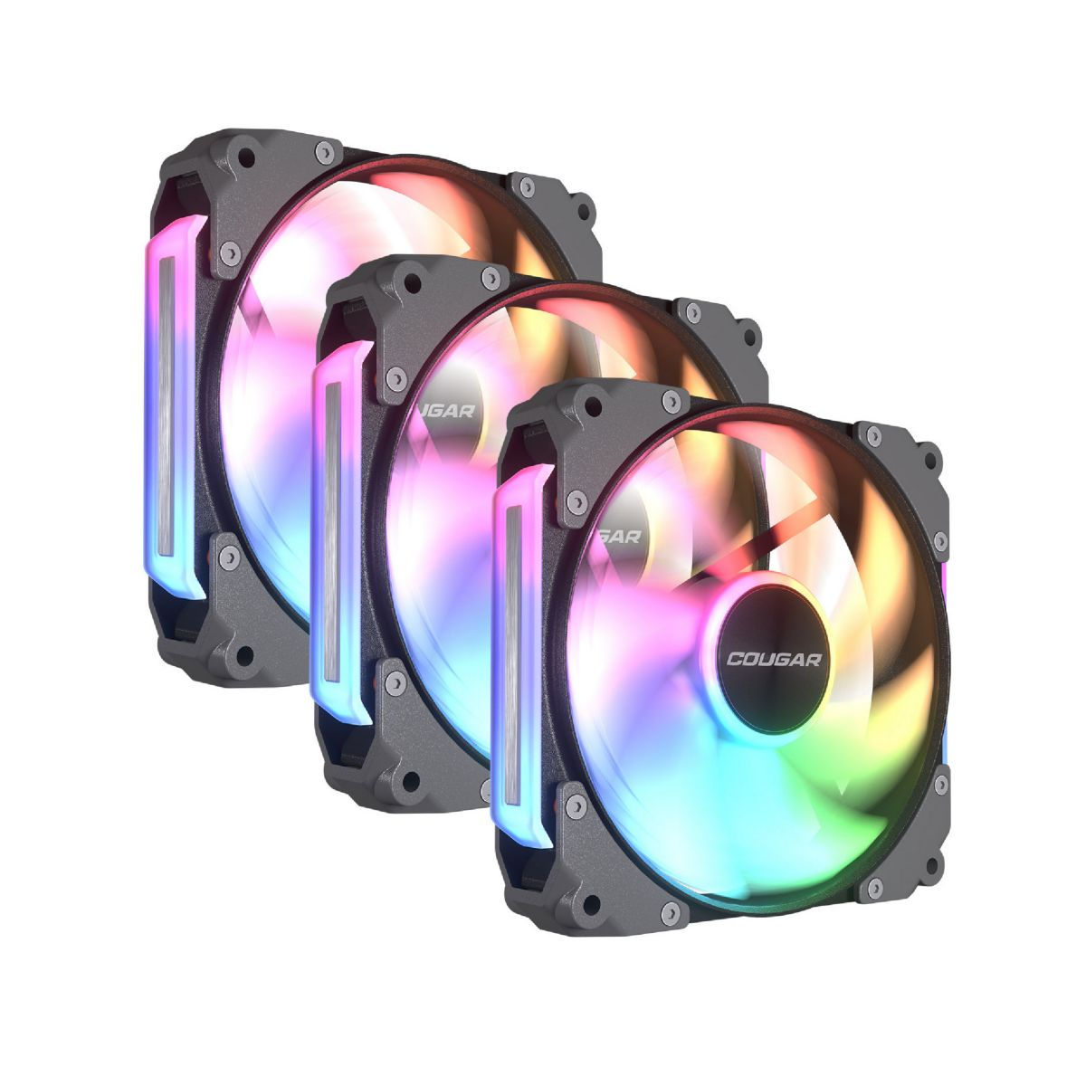 Kit x3 Fan Cougar Apolar 120 Black Argb