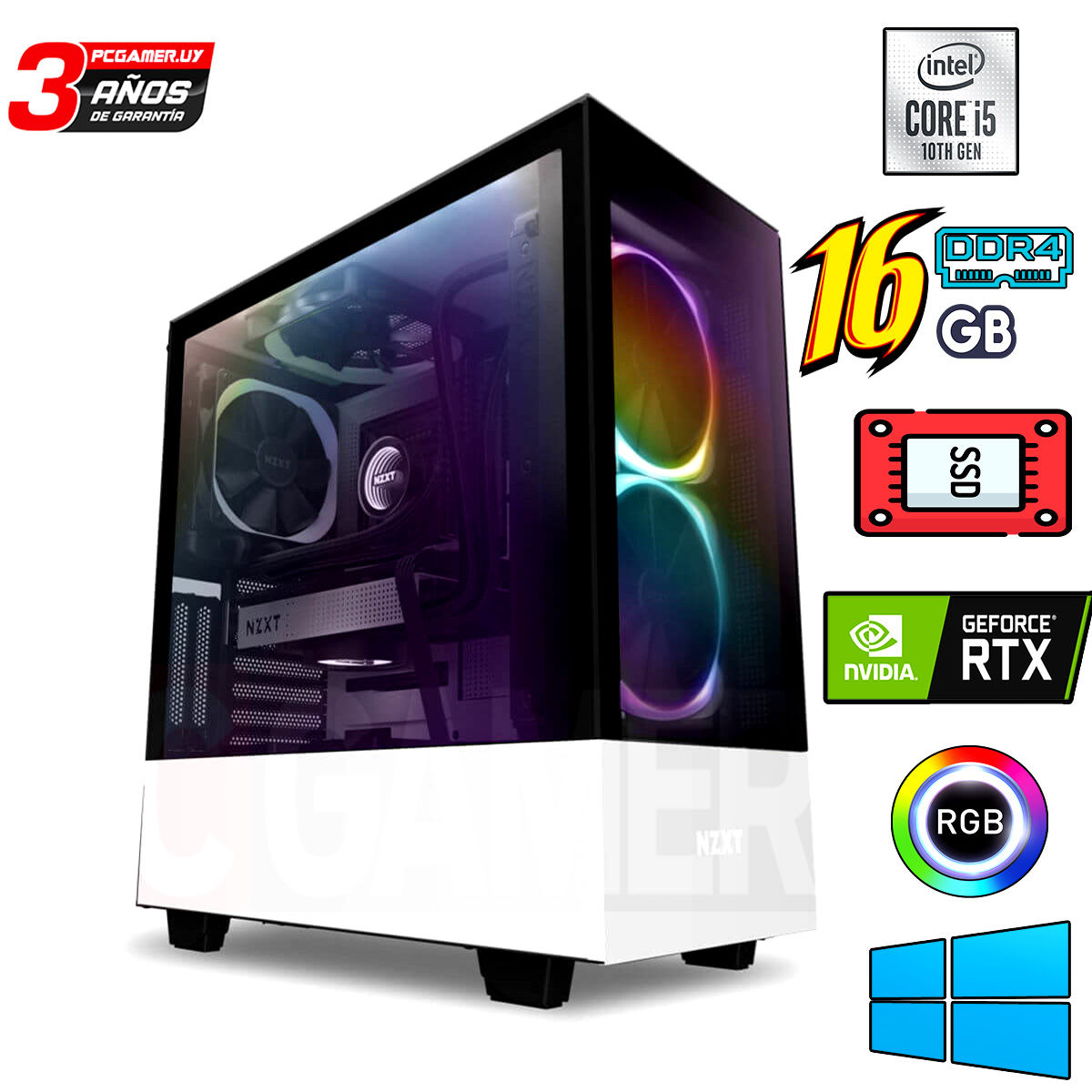 PC GAMER INTEL I5 16GB RTX 2060 SSD F80PLUS...