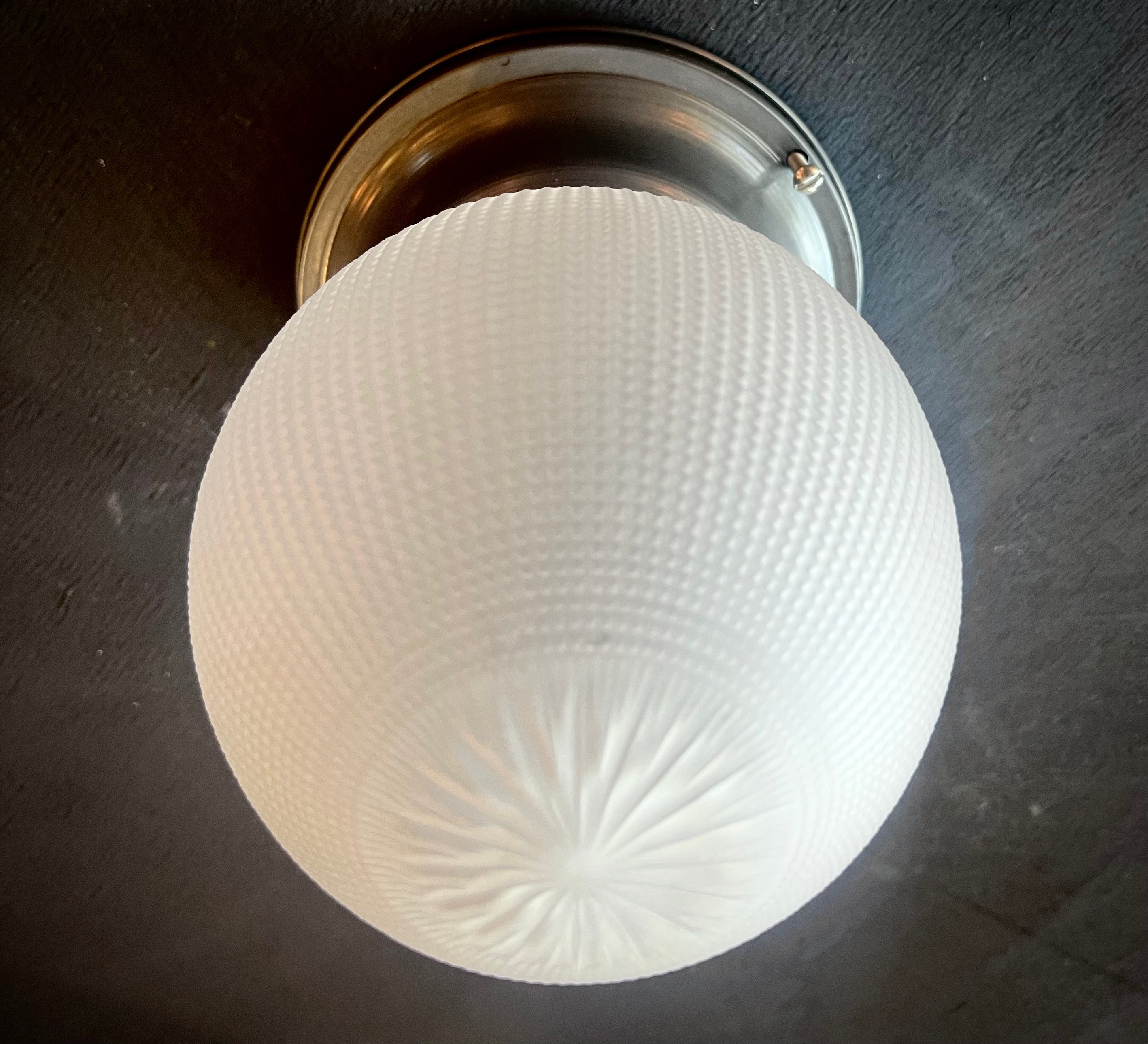 Battleship gray ceiling globe fixture