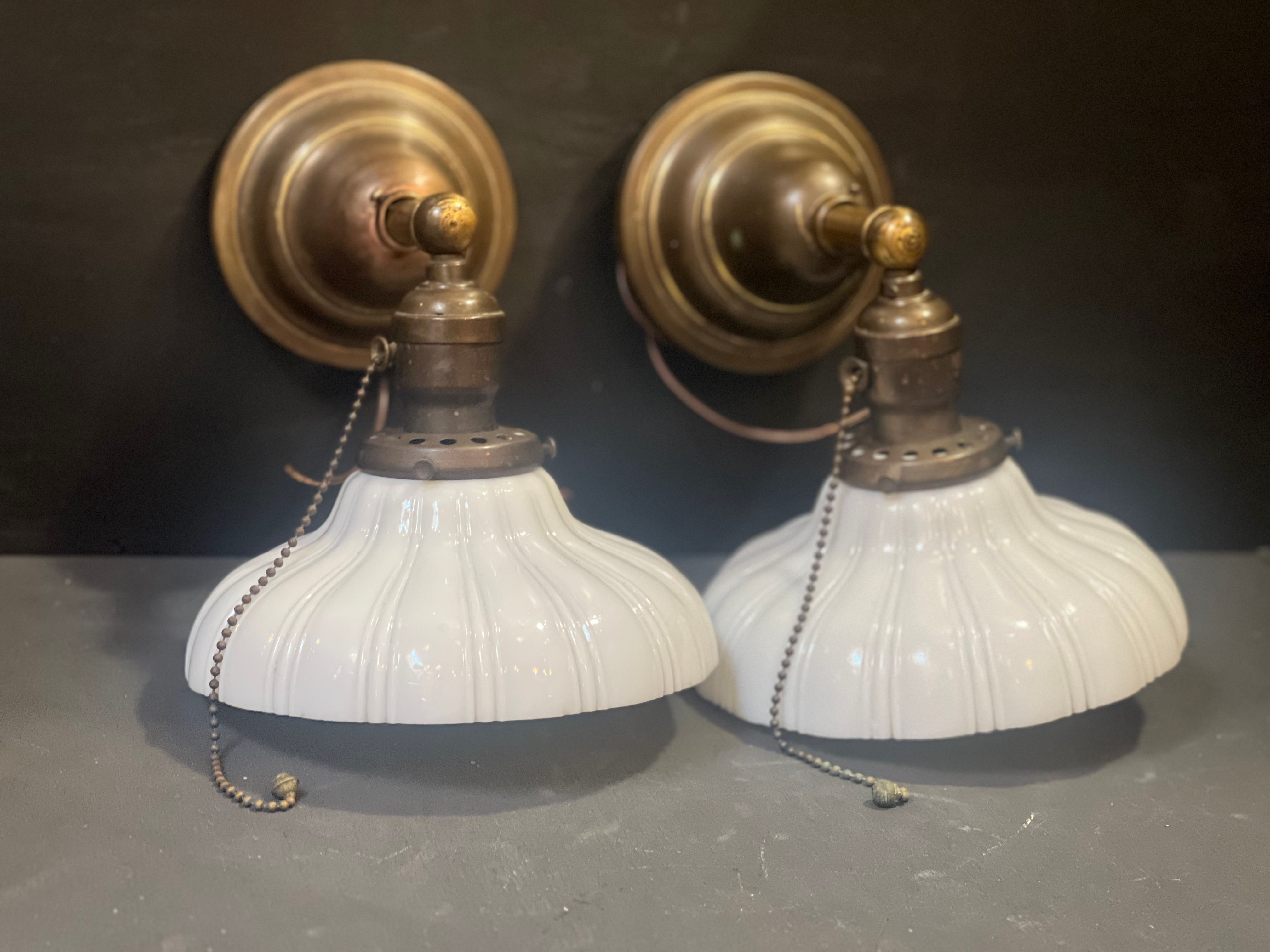 PAIR- just restored vintage brass sconces