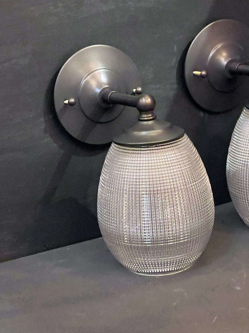 Thumbnail: Vintage glass / new fixture — PAIR