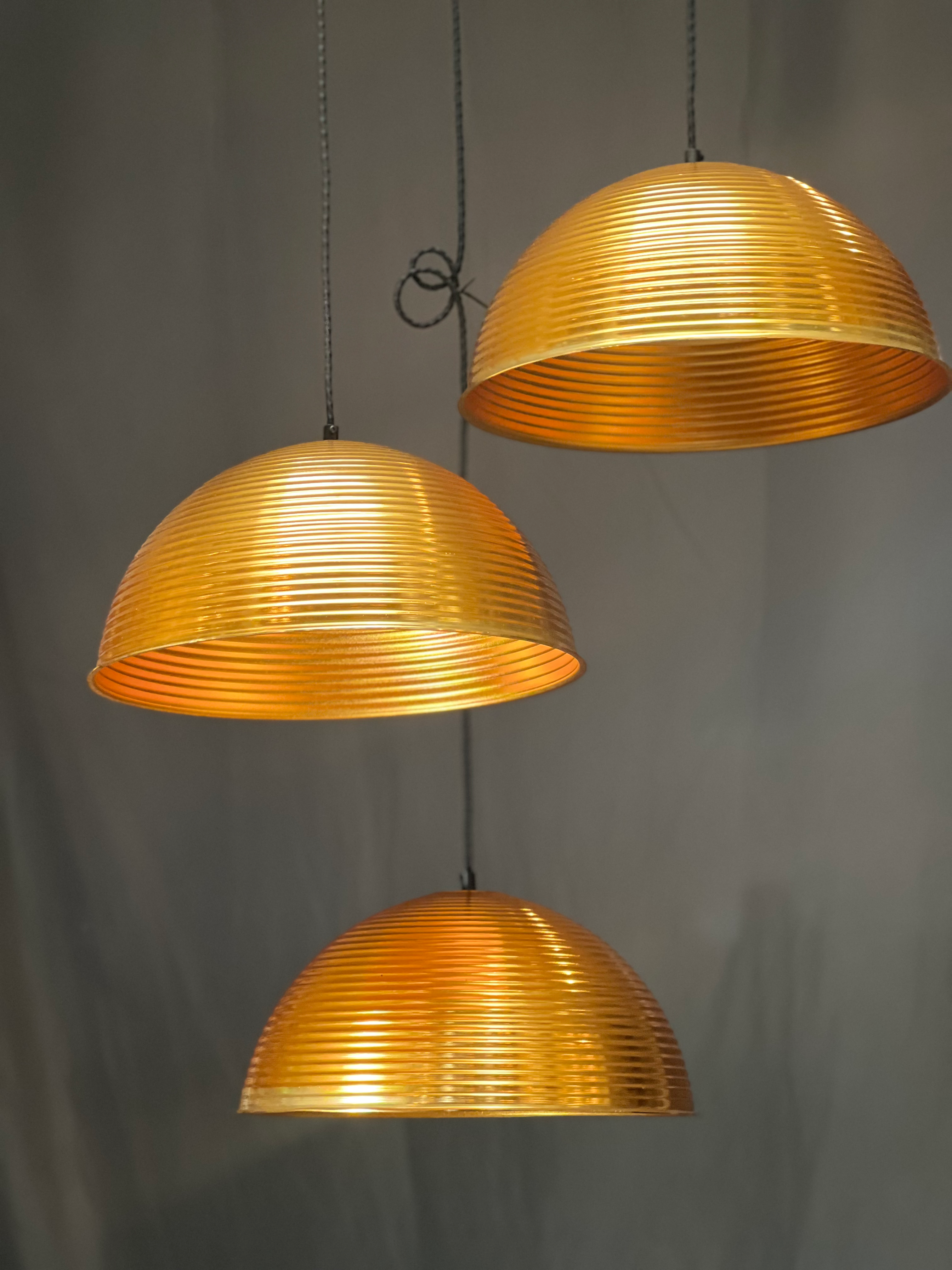 Spun aluminum copper pendant