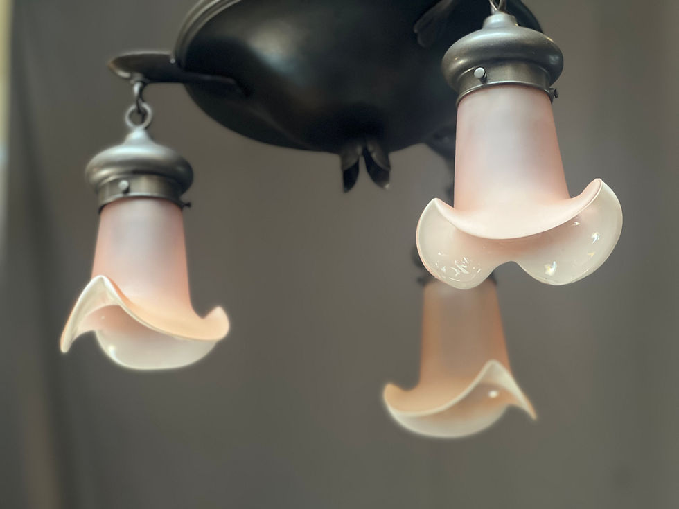 Thumbnail: Art Nouveau 3 arm pan light- RESTORED